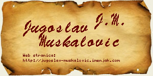 Jugoslav Muskalović vizit kartica